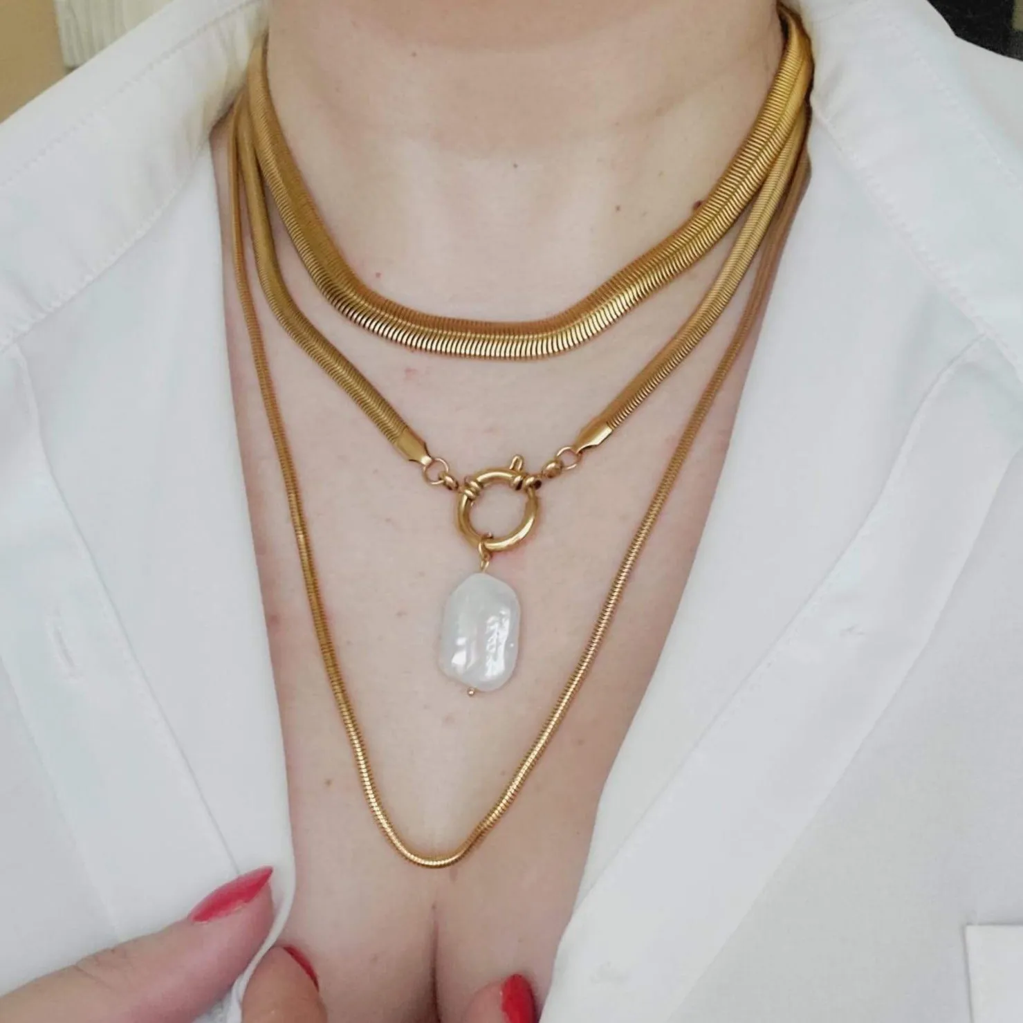 Cassie Golden Snake Necklace