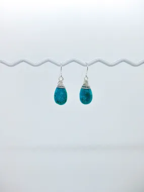 Chamomile: Green Turquoise Earrings - e744