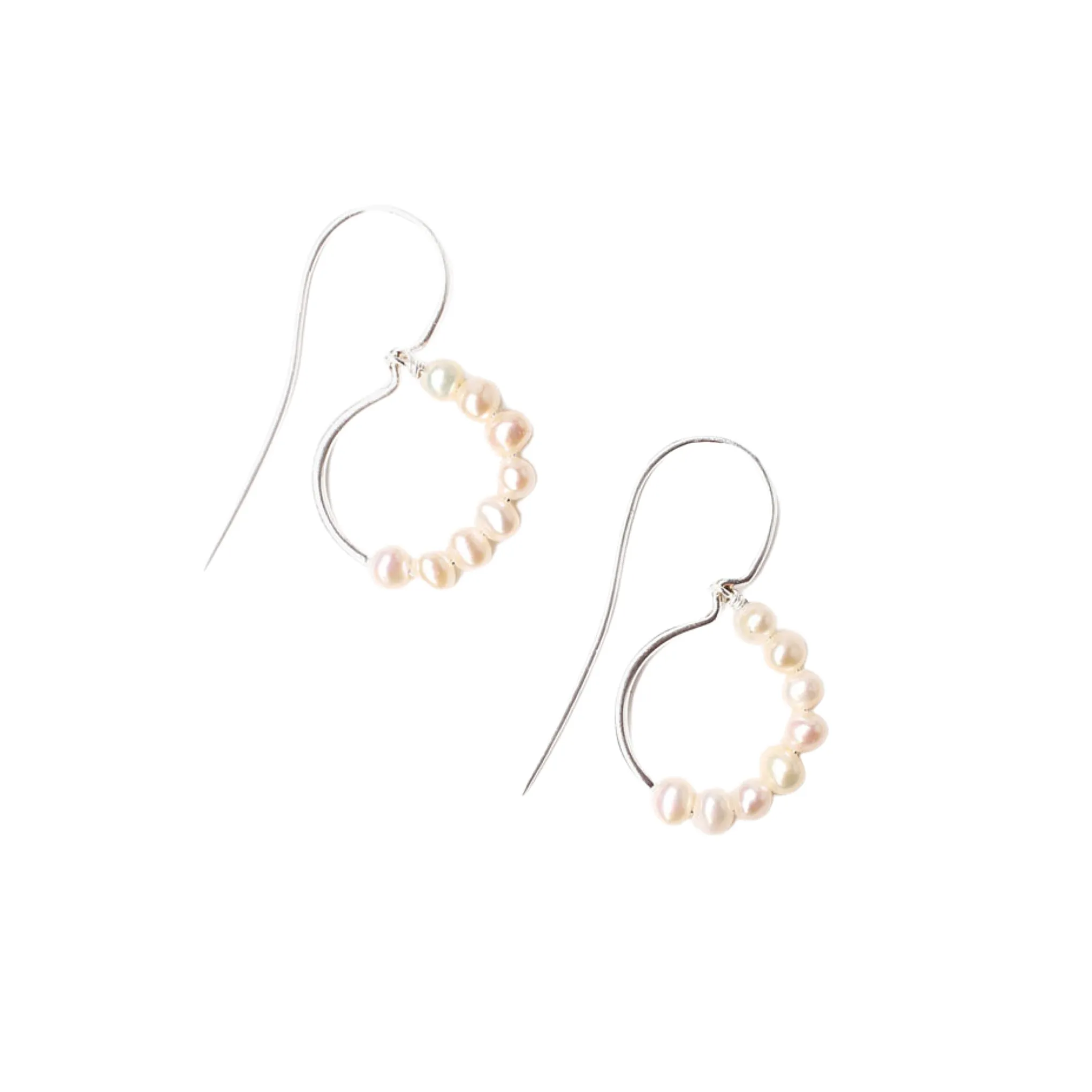 Chan Luu White Freshwater Pearl Drop Earrings in Silver