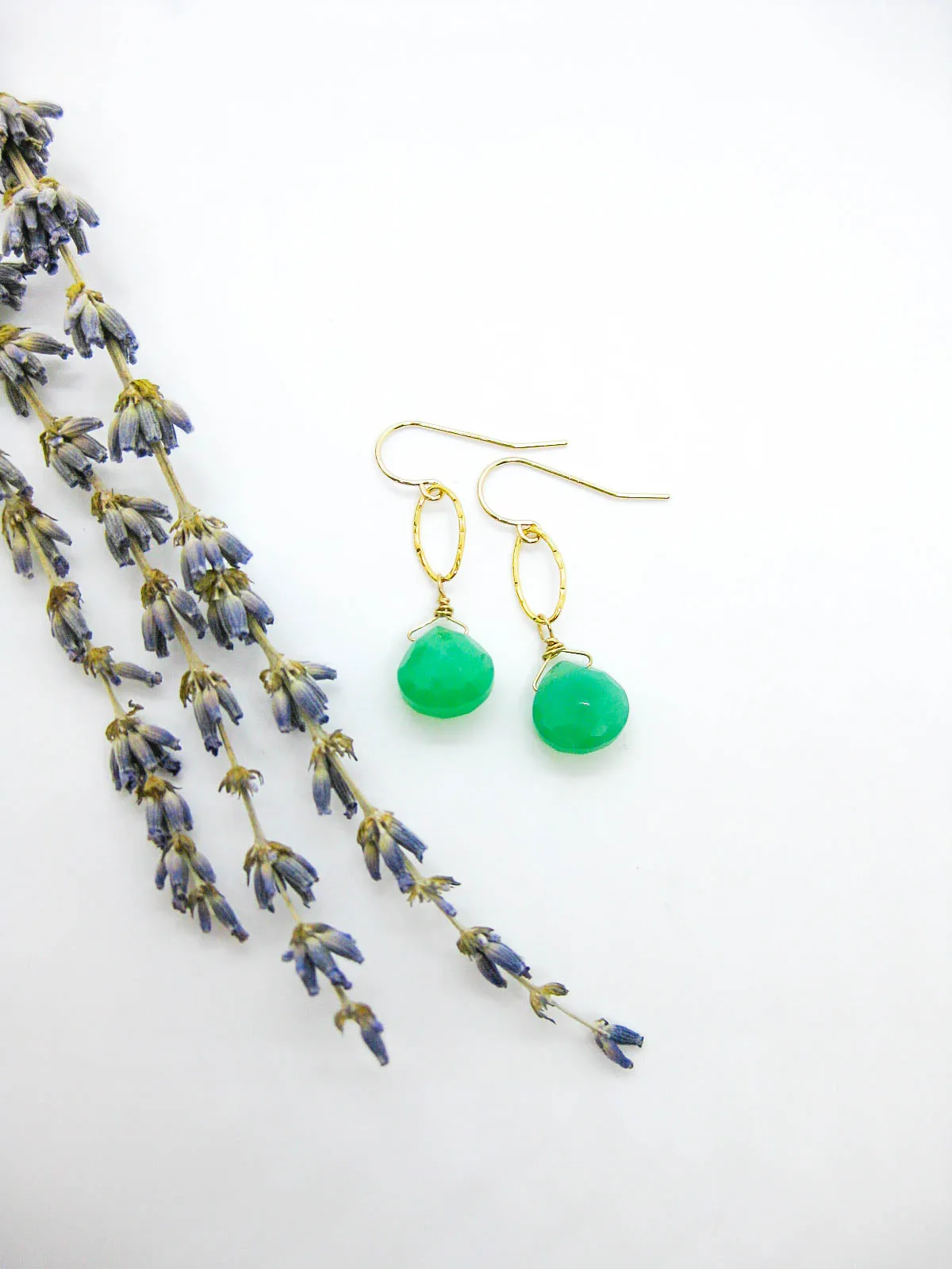 Chrysanthe: Chrysoprase Earrings - e681