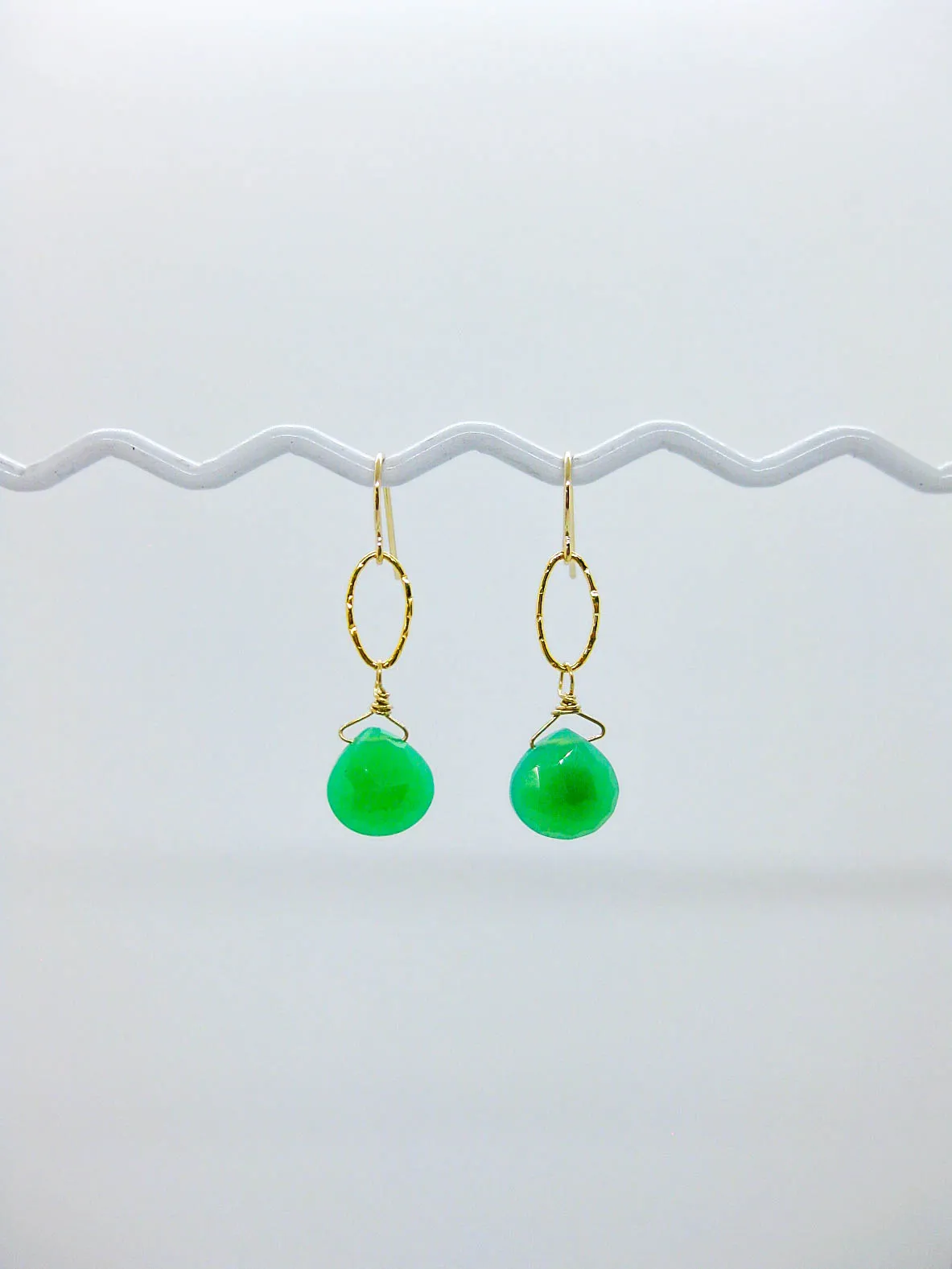 Chrysanthe: Chrysoprase Earrings - e681