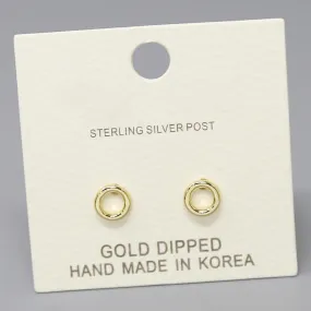 Circle Gold Dipped Stud Earrings