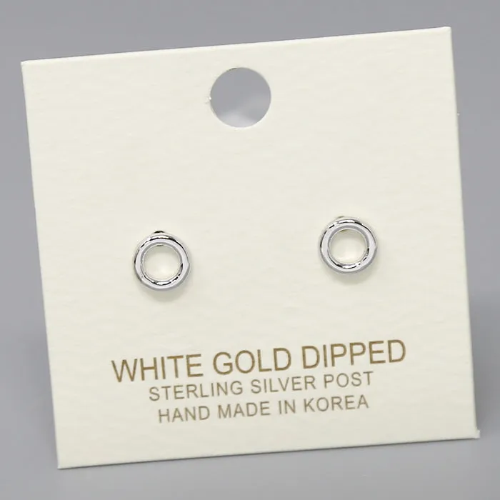 Circle Gold Dipped Stud Earrings