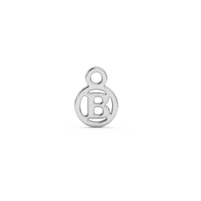 Circle Initial Charm - B | Sterling Silver