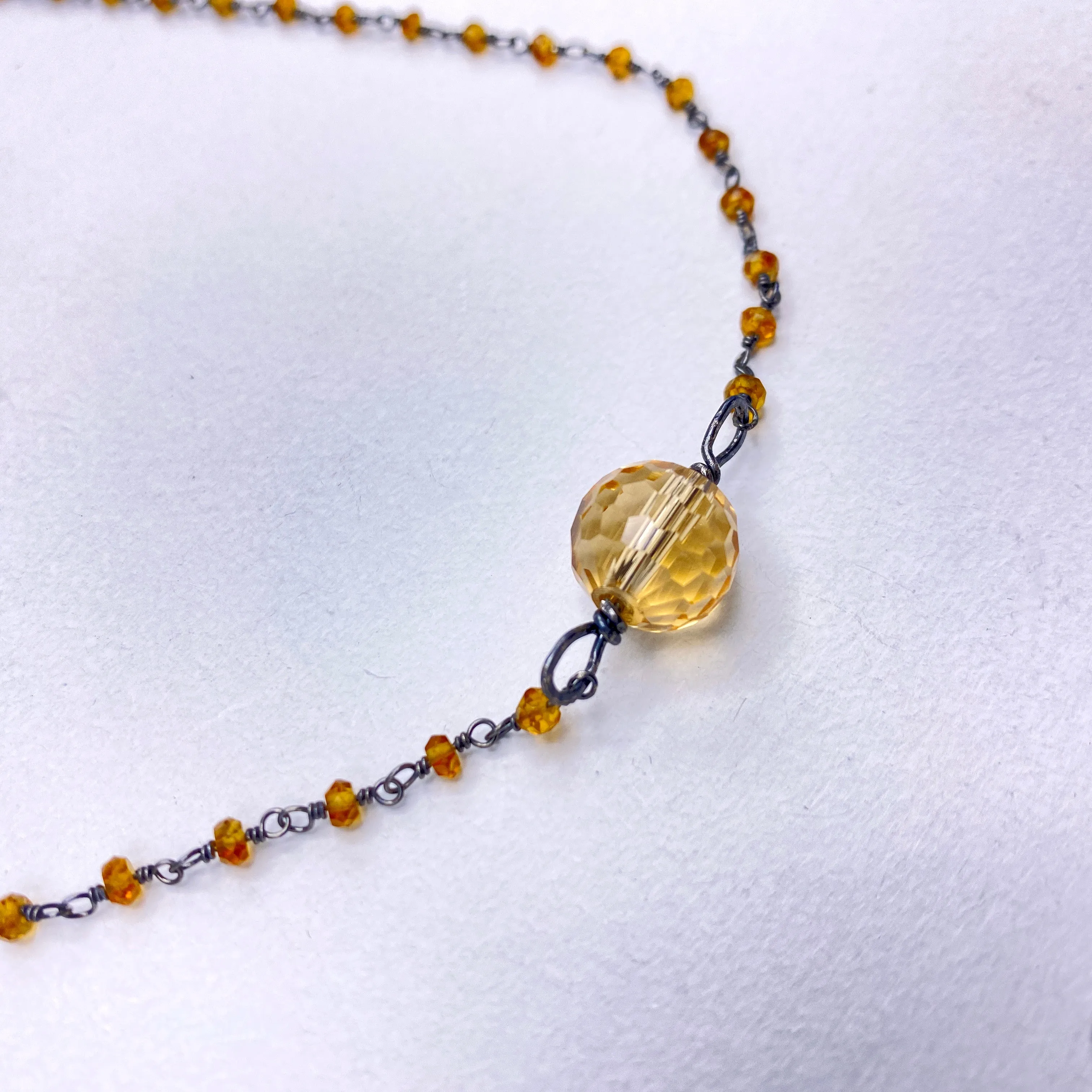 Citrine Gemstone chain Necklace