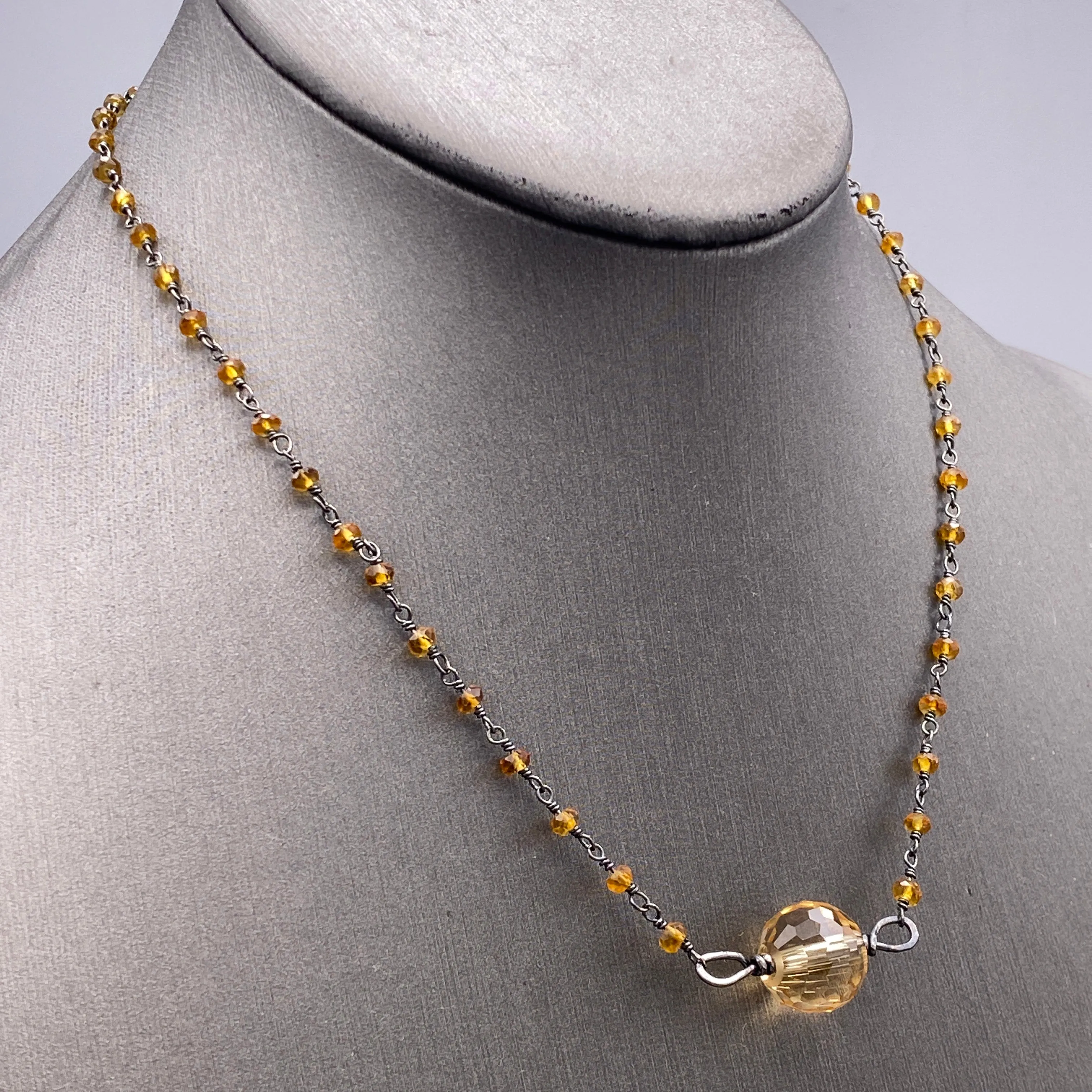 Citrine Gemstone chain Necklace