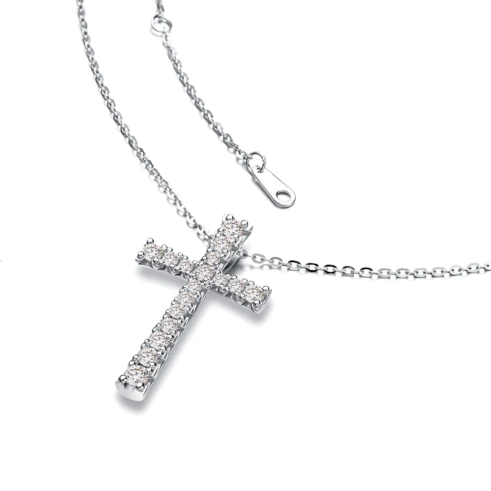 Classic Moissanite Diamond Cross Pendant