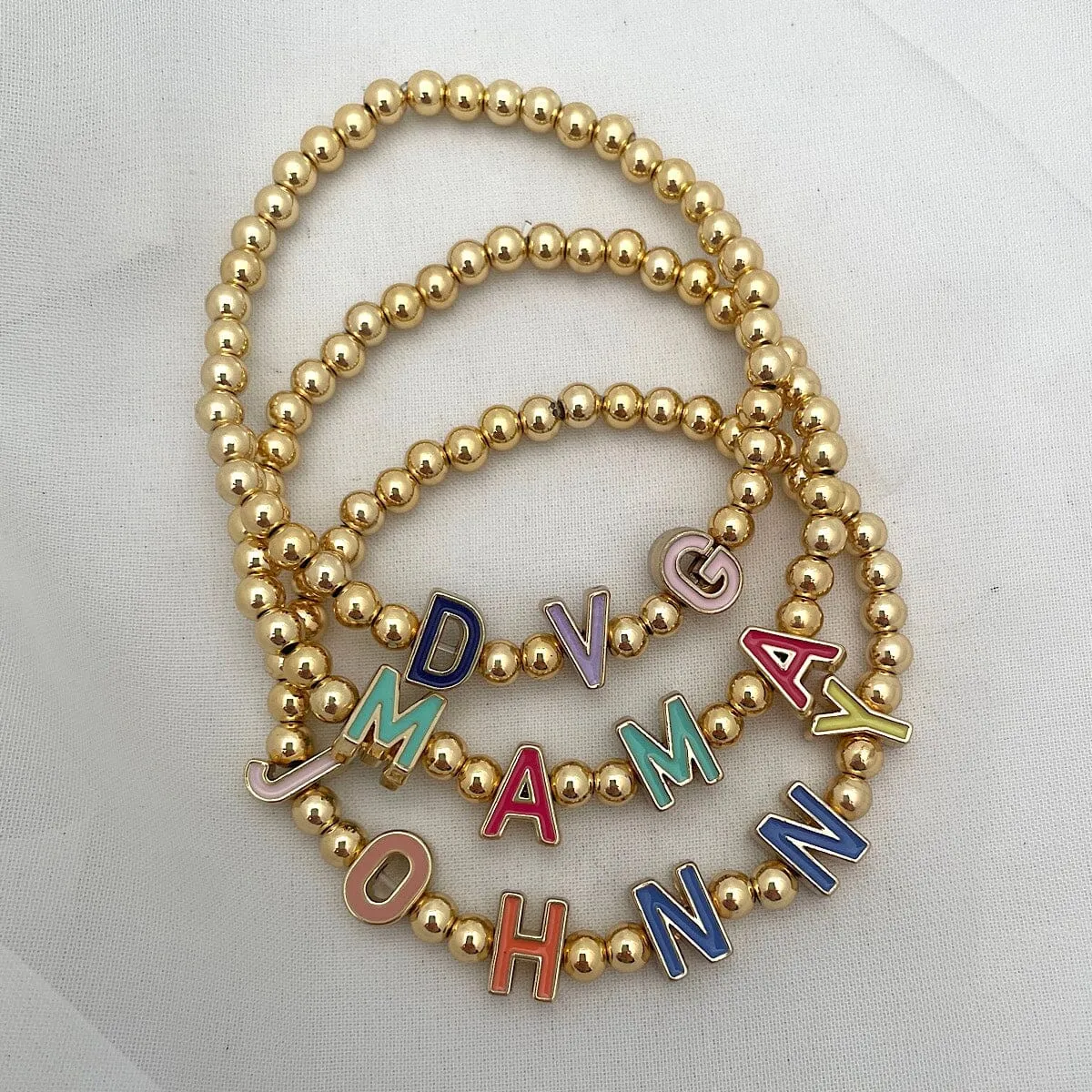 Color Pop Letter Bead Bracelet