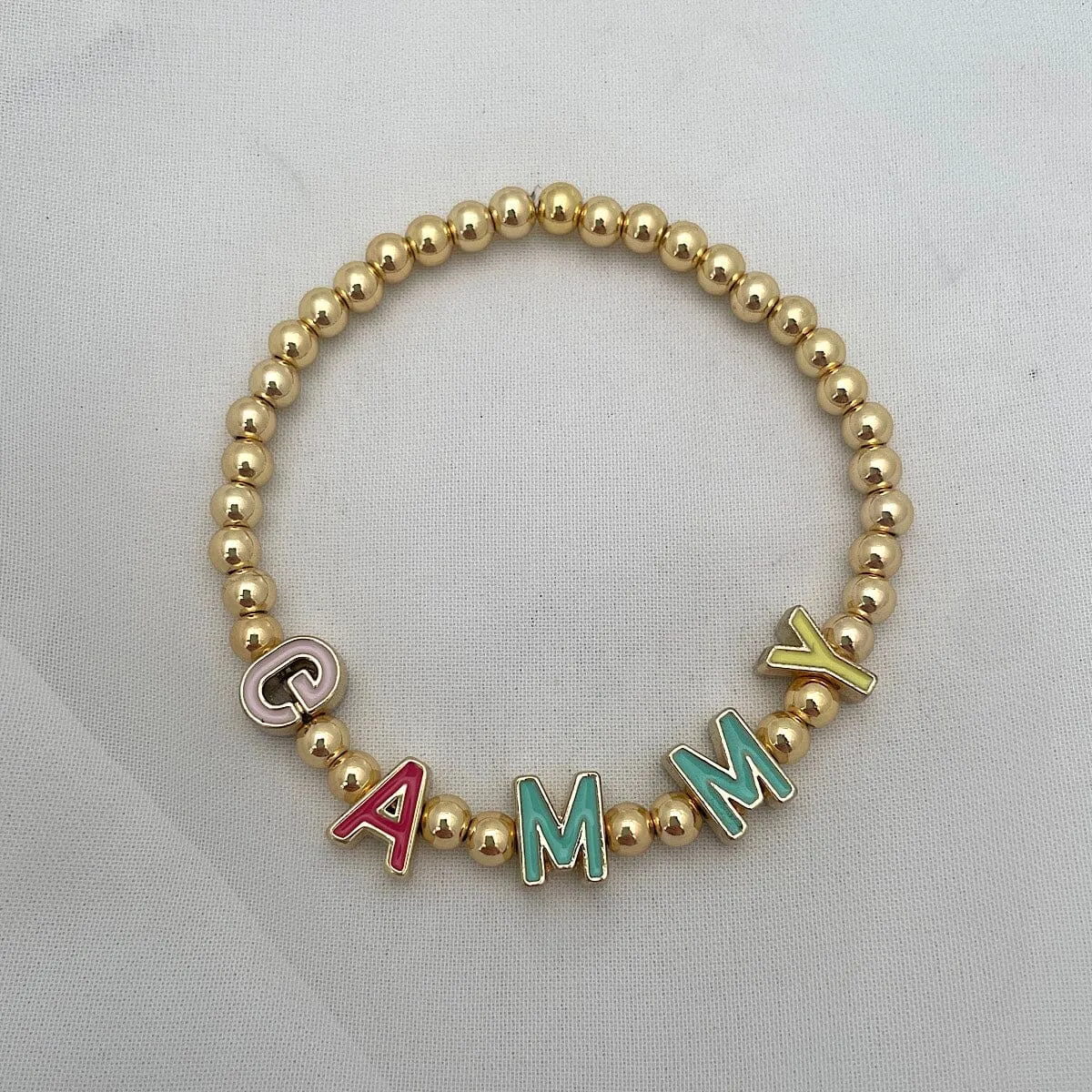 Color Pop Letter Bead Bracelet