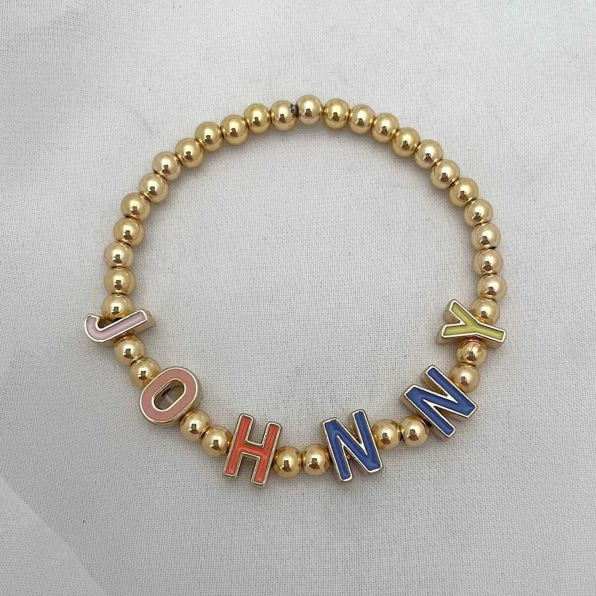 Color Pop Letter Bead Bracelet