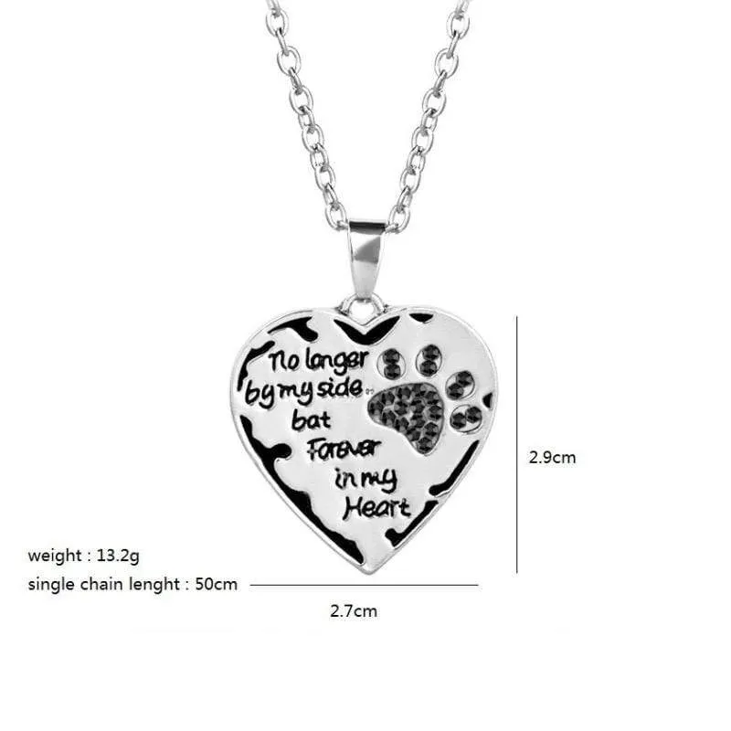 Companion By My Side Silver & White Rhinestone Necklace