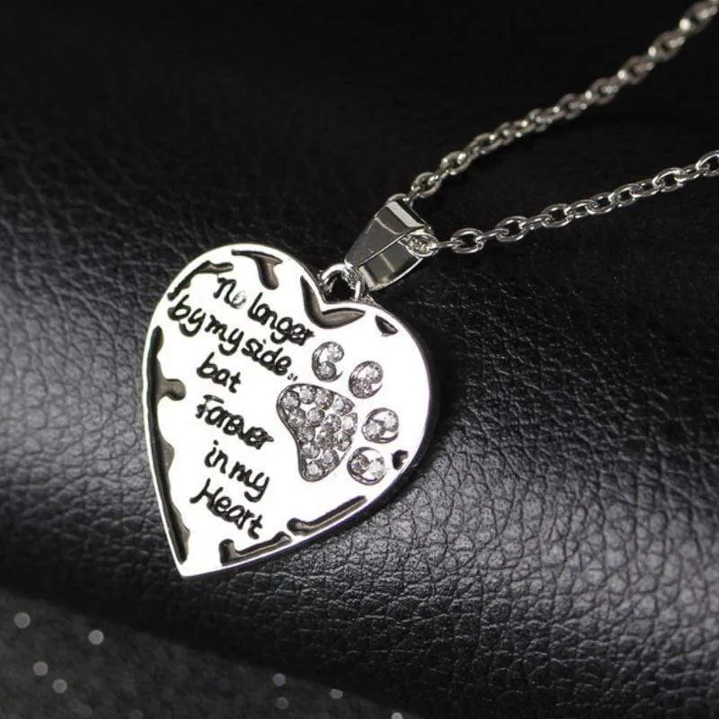 Companion By My Side Silver & White Rhinestone Necklace