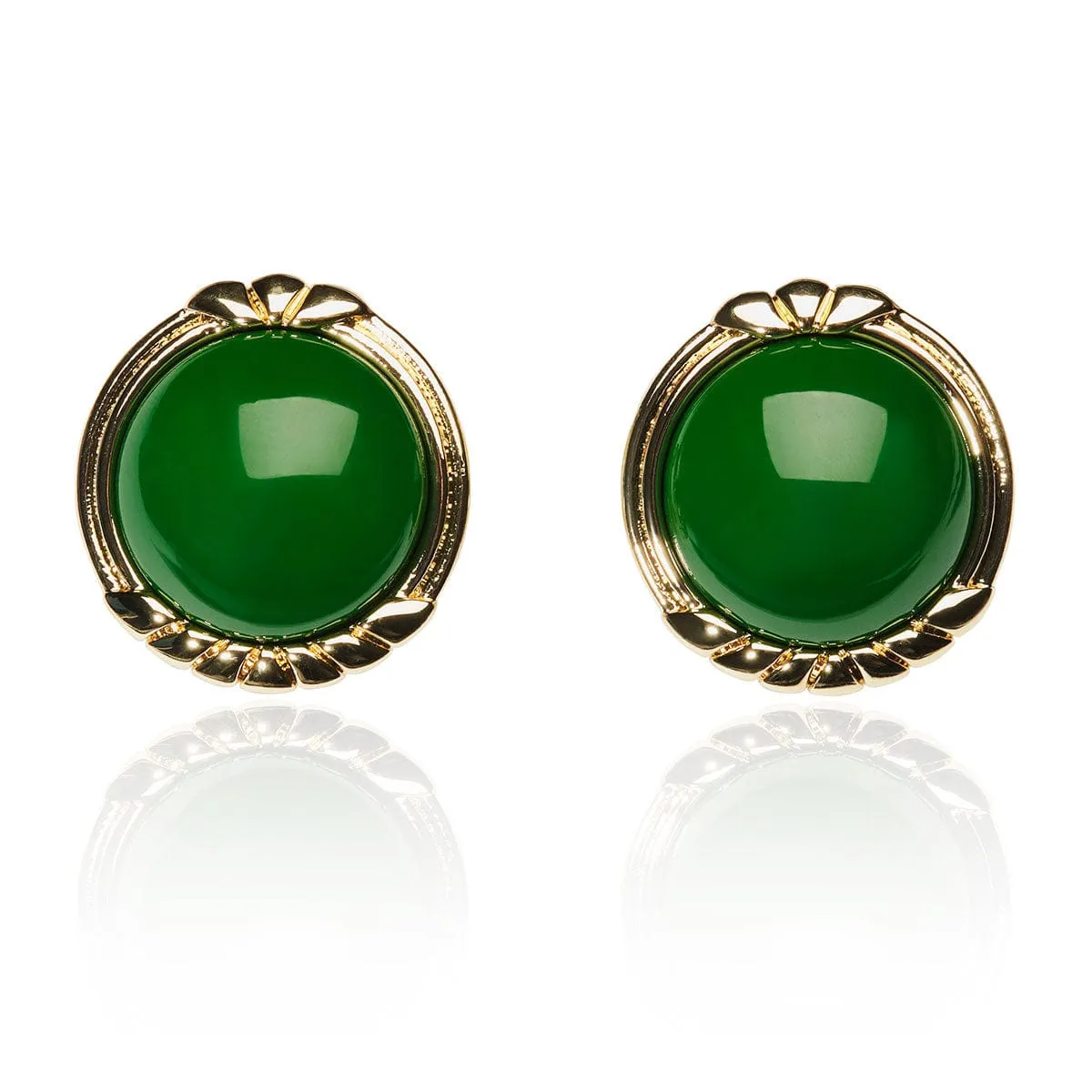 Cordelia Green Resin Clip On Earrings