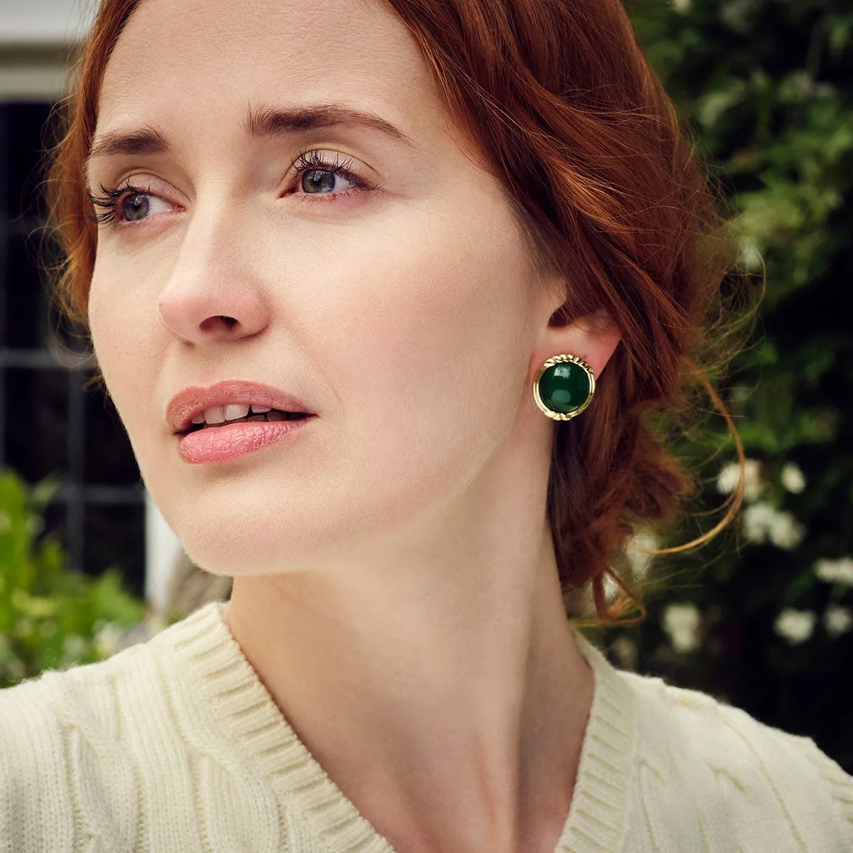 Cordelia Green Resin Clip On Earrings