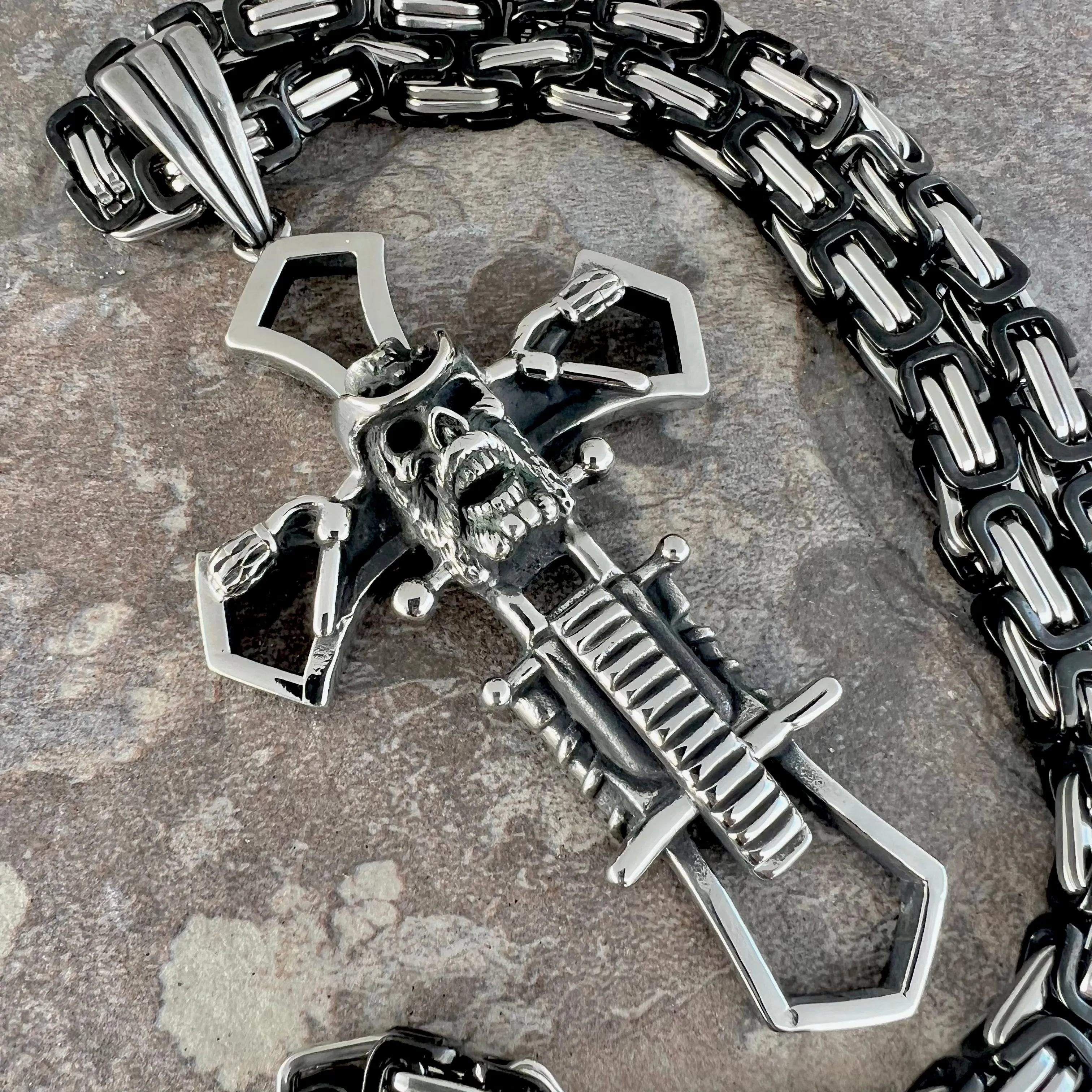 Cross - Old School Cowboy Pendant - Necklace (226)