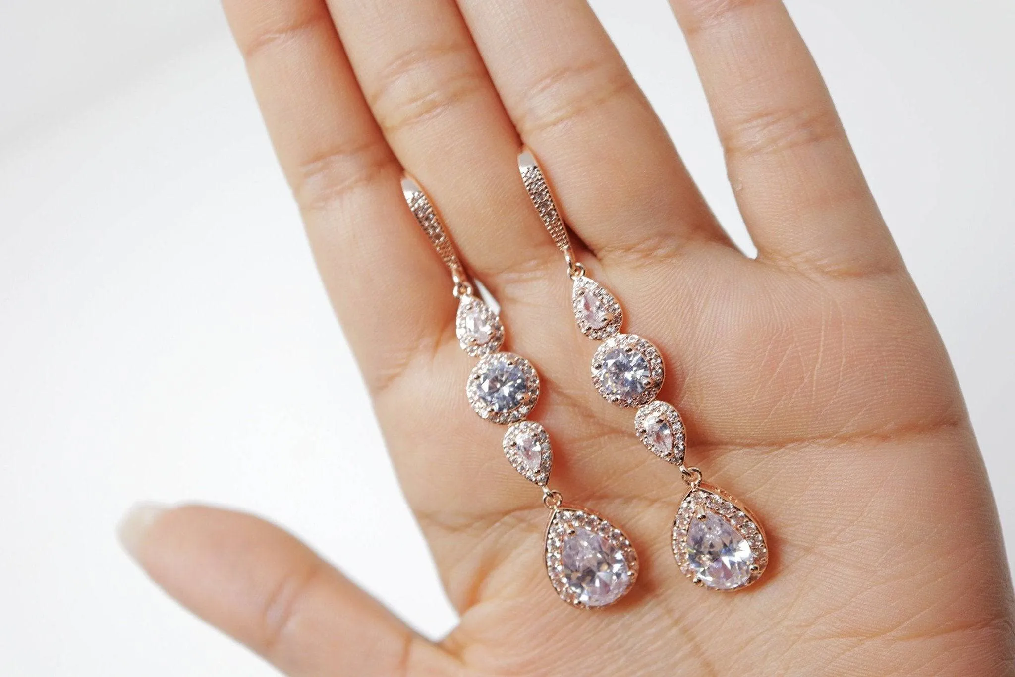 Cubic Zirconia Diamond Drop Crystal, Diamond Earrings, Long Bridal Jewelry, Bridal Earrings, Crystal Bridal Earrings, Statement Earrings Cz