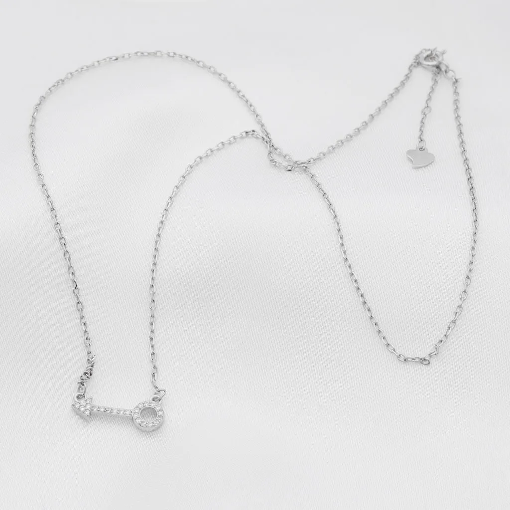 CZ Paved Symbol Sterling Silver Necklace