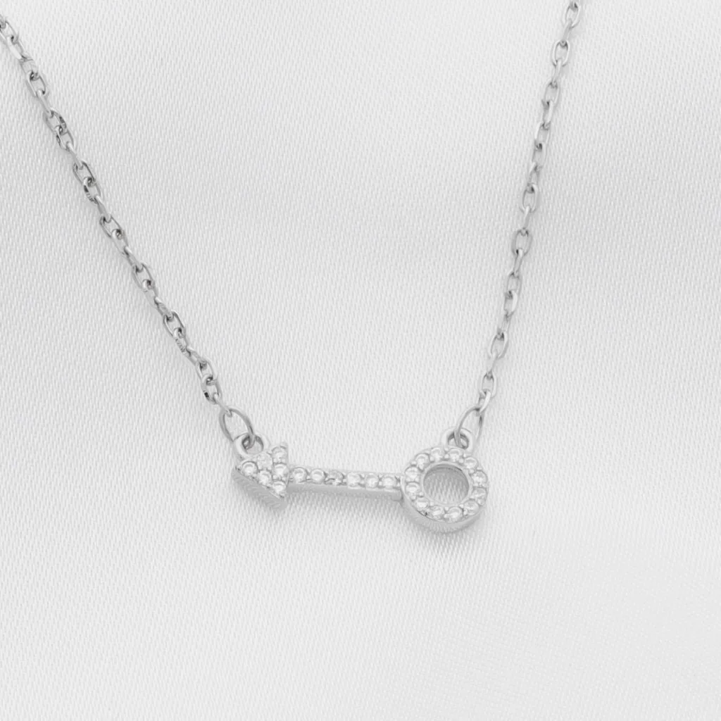 CZ Paved Symbol Sterling Silver Necklace