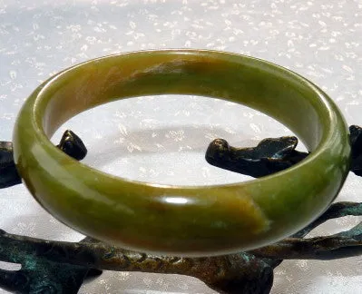 Dao Colors of Earth Chinese River Jade  Bangle Bracelet  59mm (NJ1012)