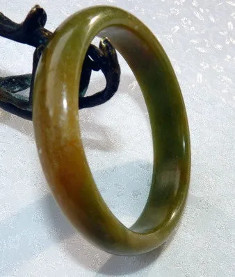 Dao Colors of Earth Chinese River Jade  Bangle Bracelet  59mm (NJ1012)