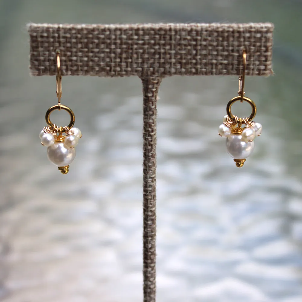 Deanna Gold Pearl Earrings