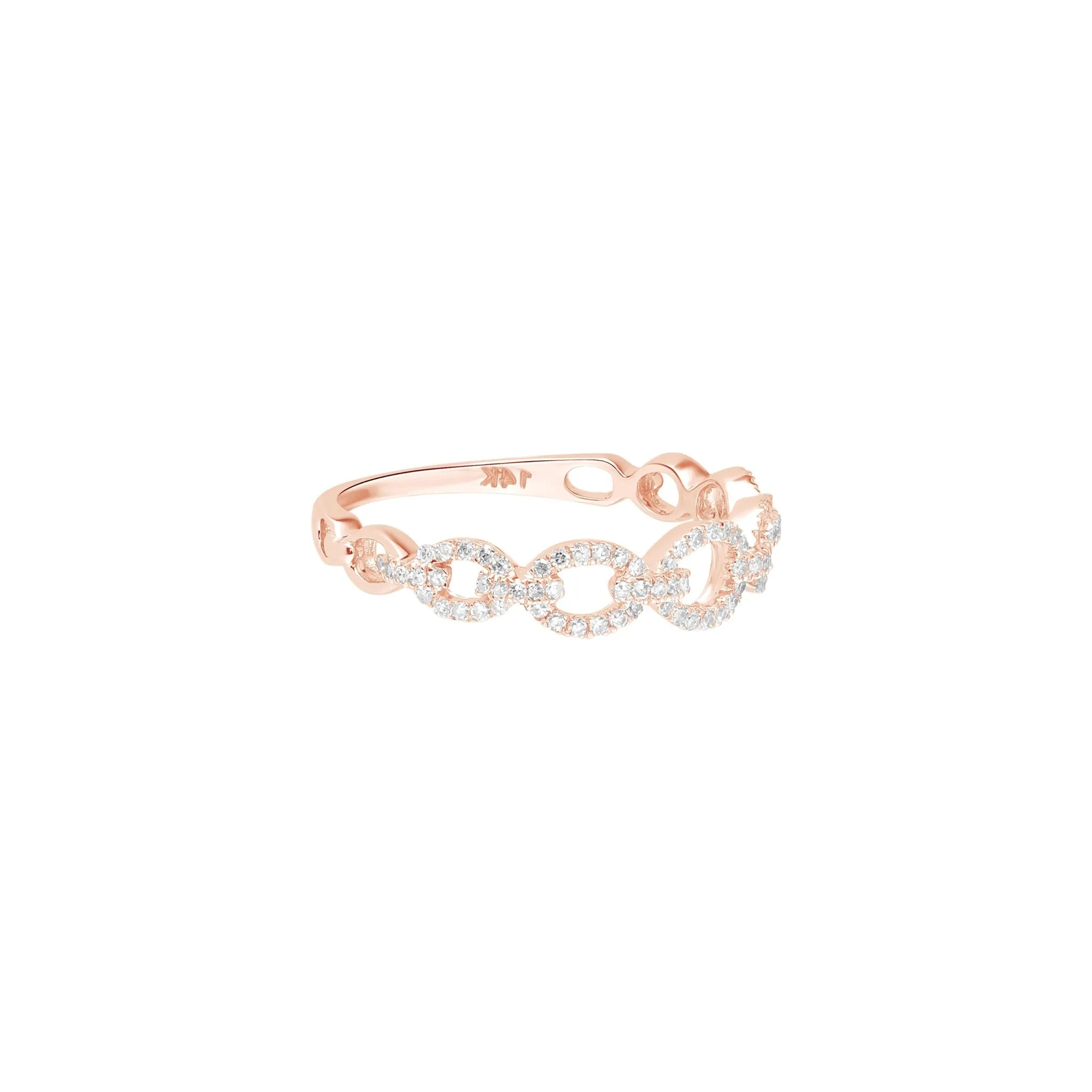 Diamond Chain Link Ring