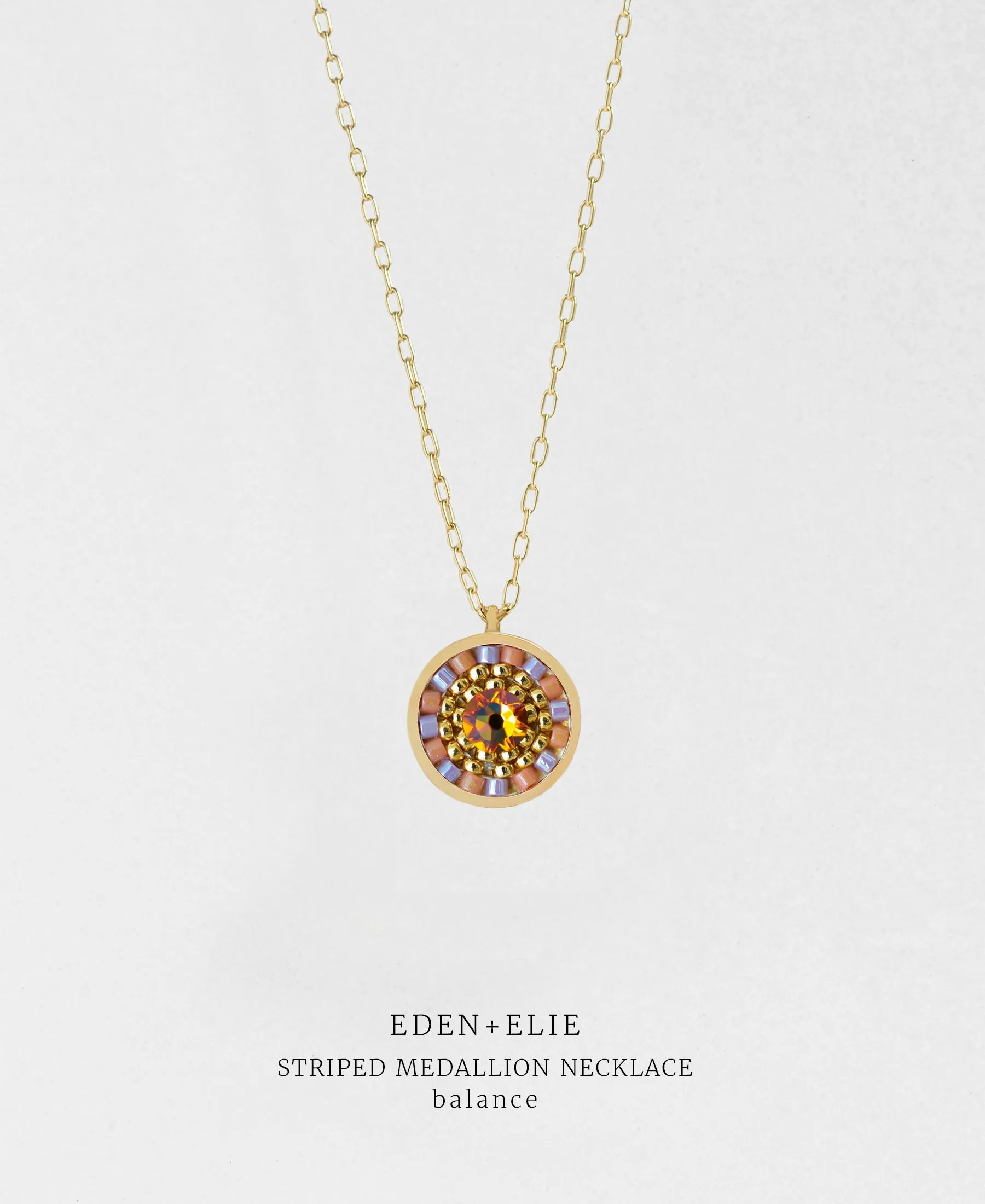 EDEN   ELIE Striped Medallion necklace - Balance