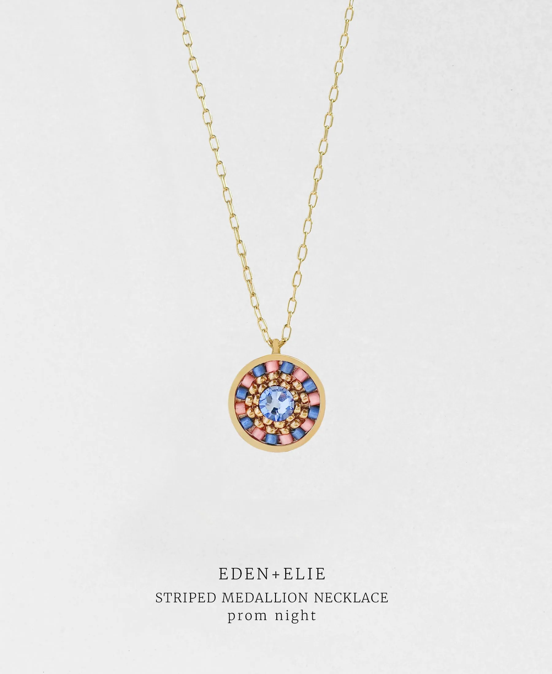 EDEN   ELIE Striped Medallion necklace - Prom Night