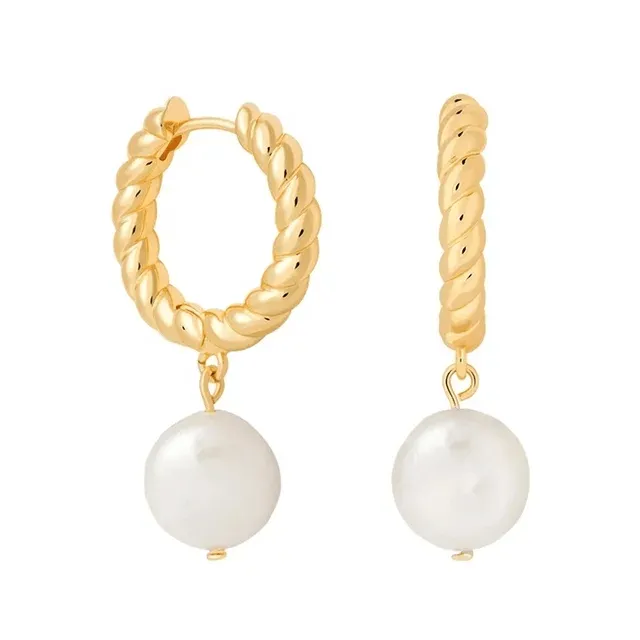 Elegant Gold Vermeil Drop Earrings with Pearls