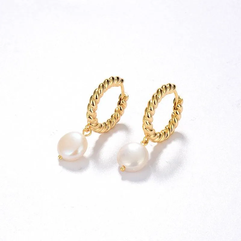 Elegant Gold Vermeil Drop Earrings with Pearls