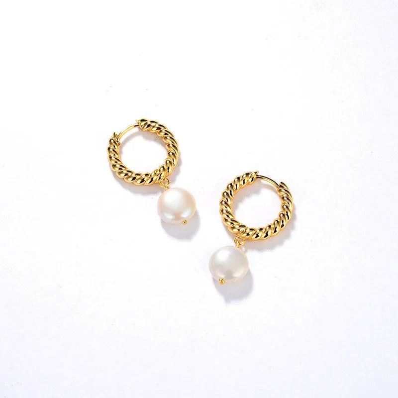 Elegant Gold Vermeil Drop Earrings with Pearls