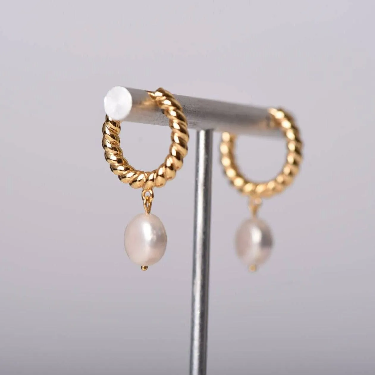 Elegant Gold Vermeil Drop Earrings with Pearls