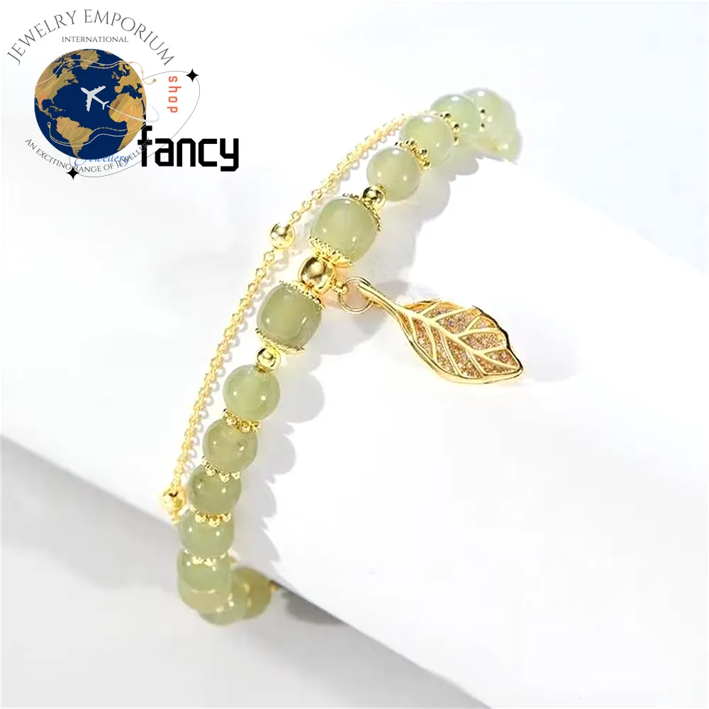 Elegant Hetian Jasper Golden Branch Bracelet - Chic Jewelry Gift for Young Women