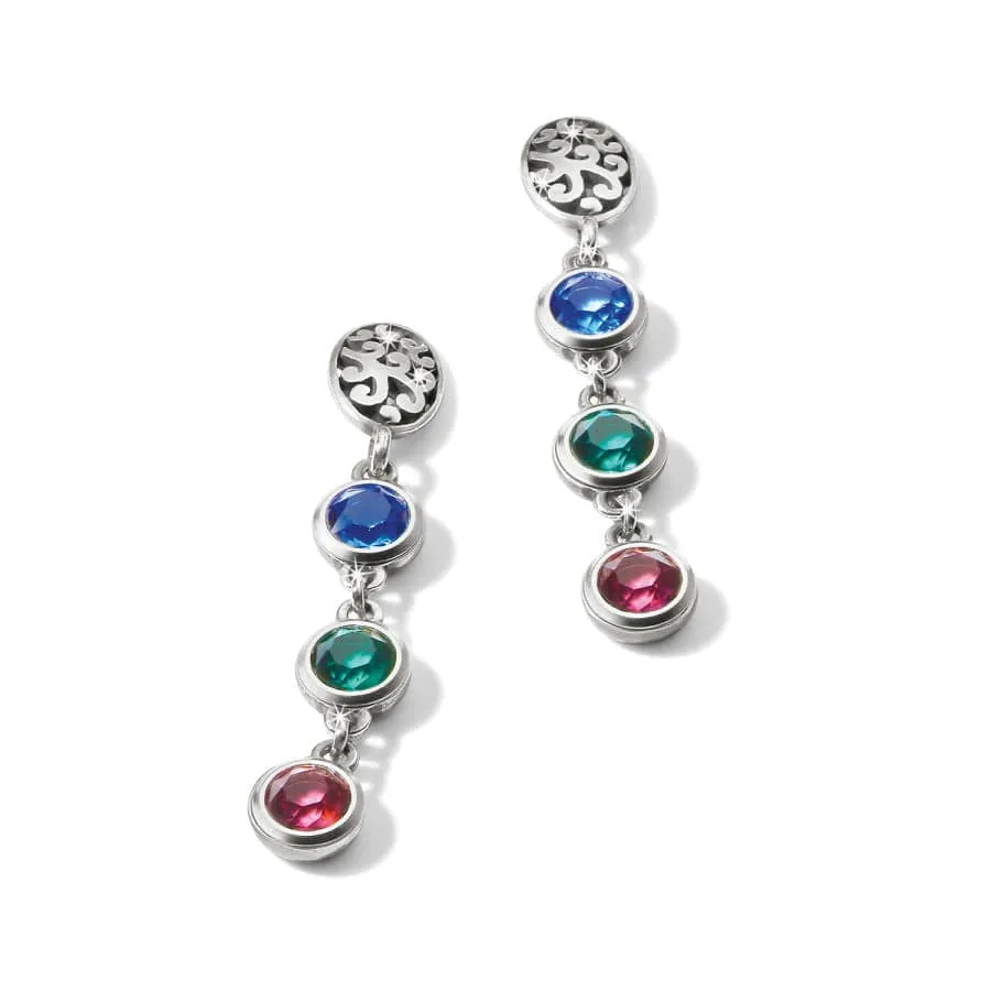 Elora Gems Dots Post Drop Earrings