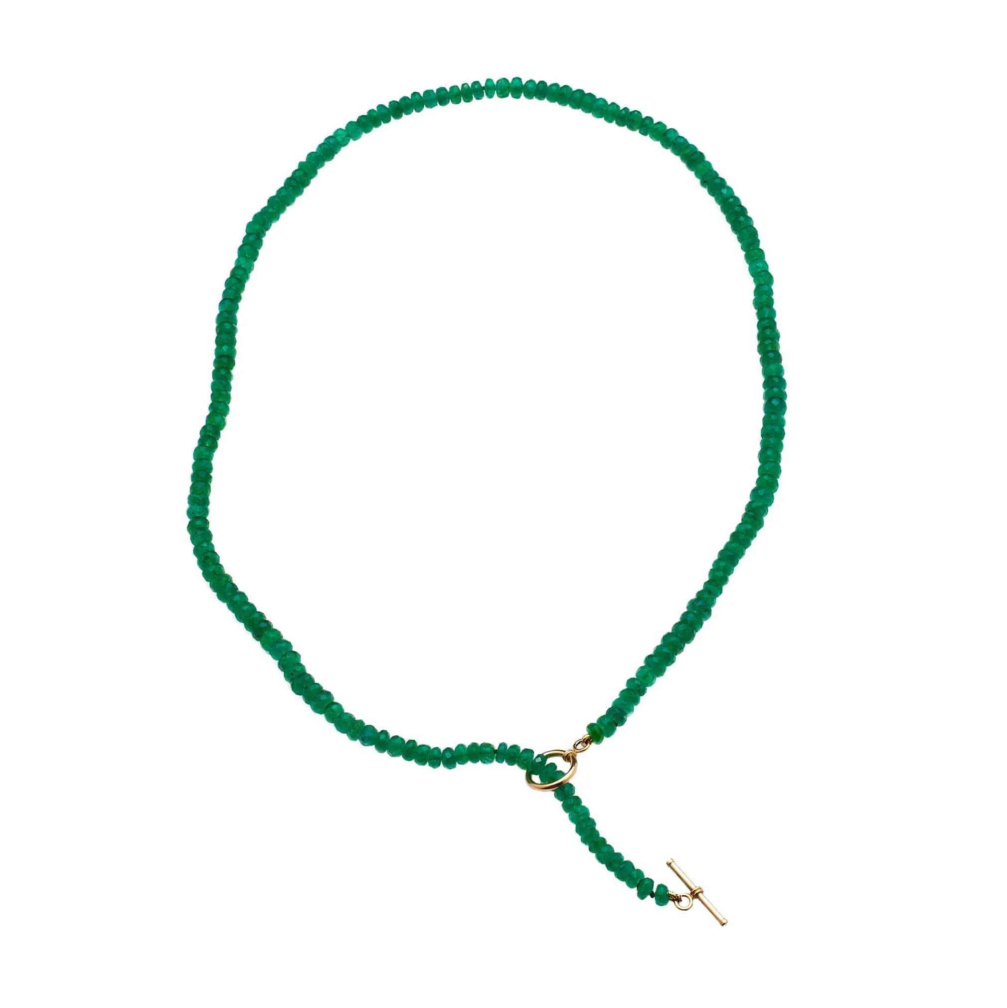 Emerald Beads & 14K w/ Toggle Clasp