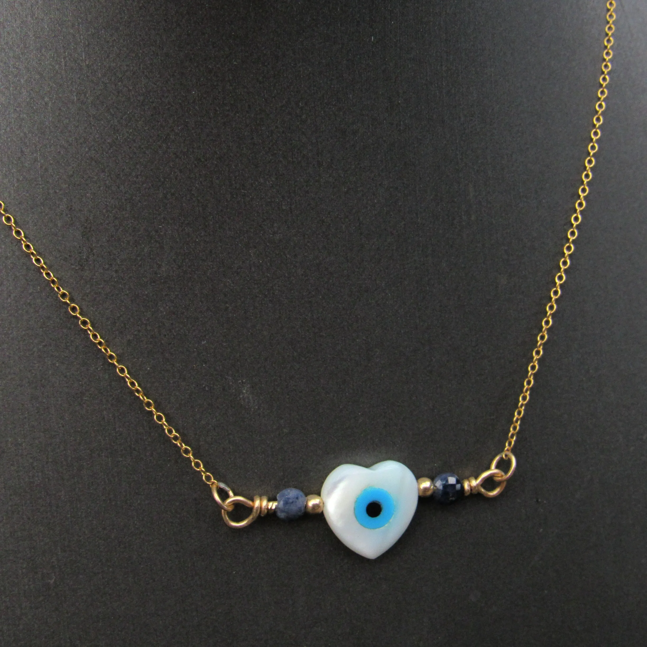 Evil Eye and Blue Sapphire Necklace