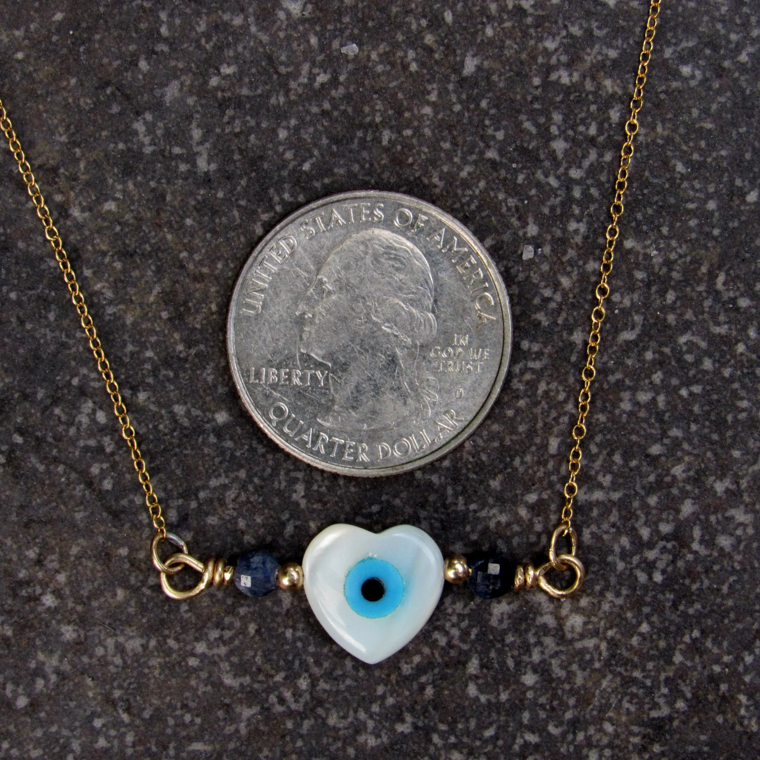 Evil Eye and Blue Sapphire Necklace