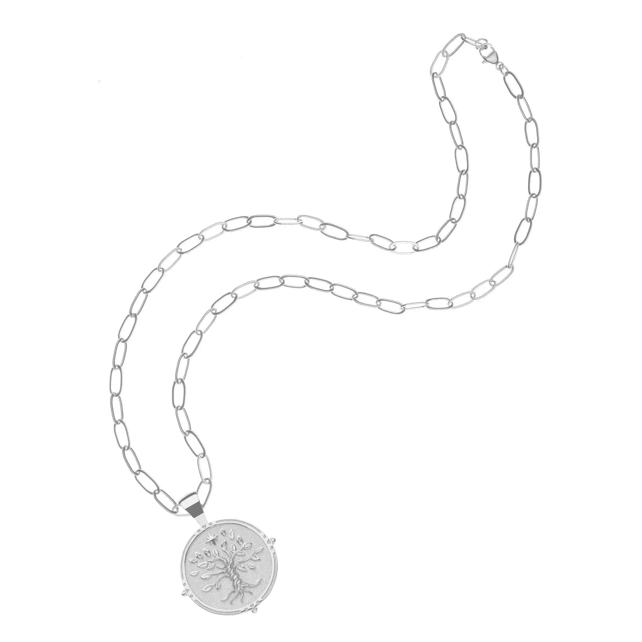 FAITH JW Small Pendant Coin in Silver