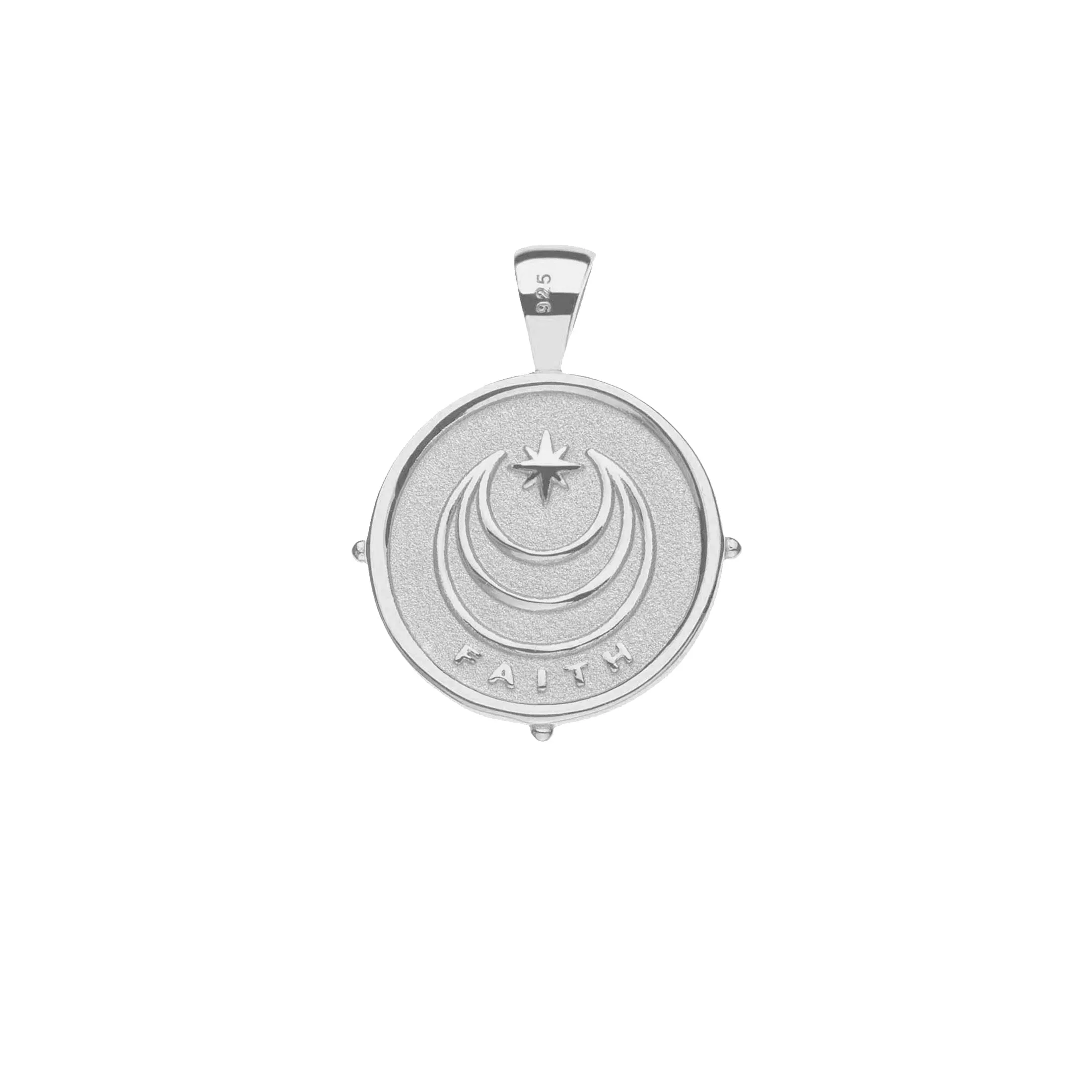 FAITH JW Small Pendant Coin in Silver