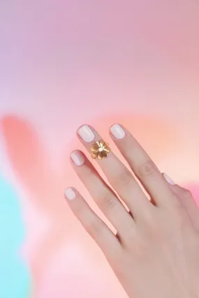 flower midi ring in gold