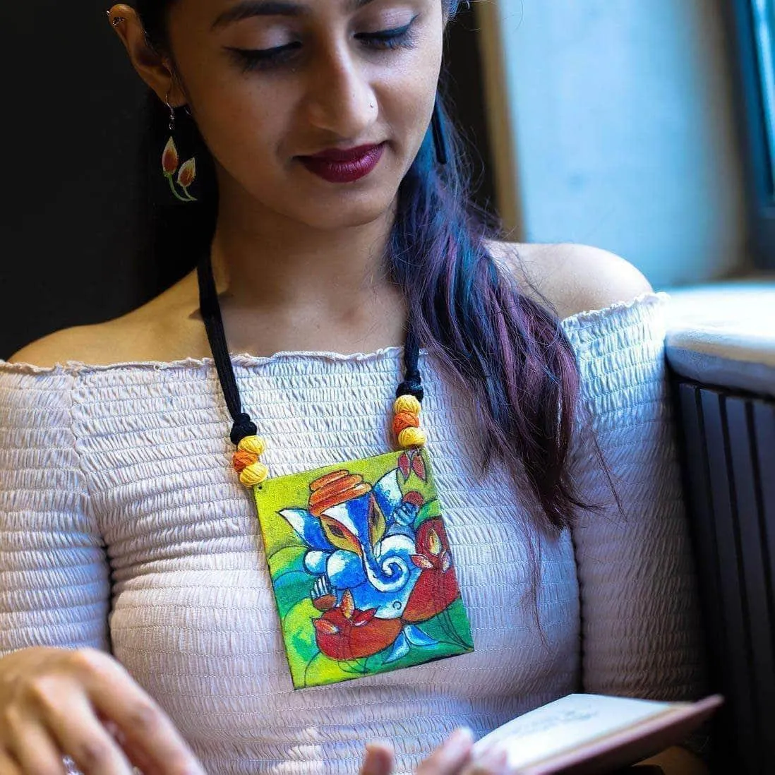 Gajaraj Handpainted Blue (Necklace)