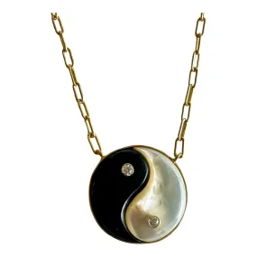 Gemstone and Diamond Yin Yang