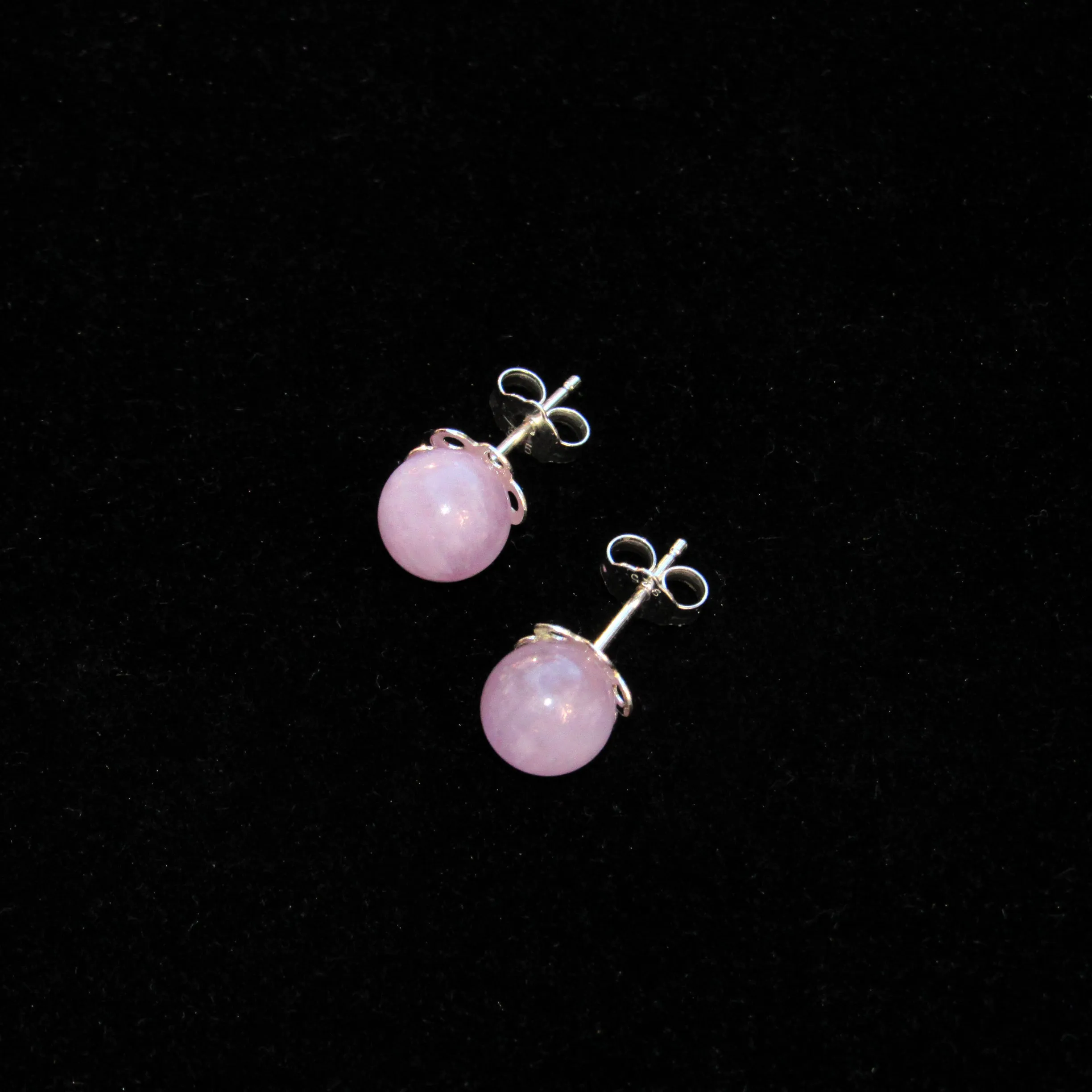 Gemstone and Sterling Silver Stud Earrings