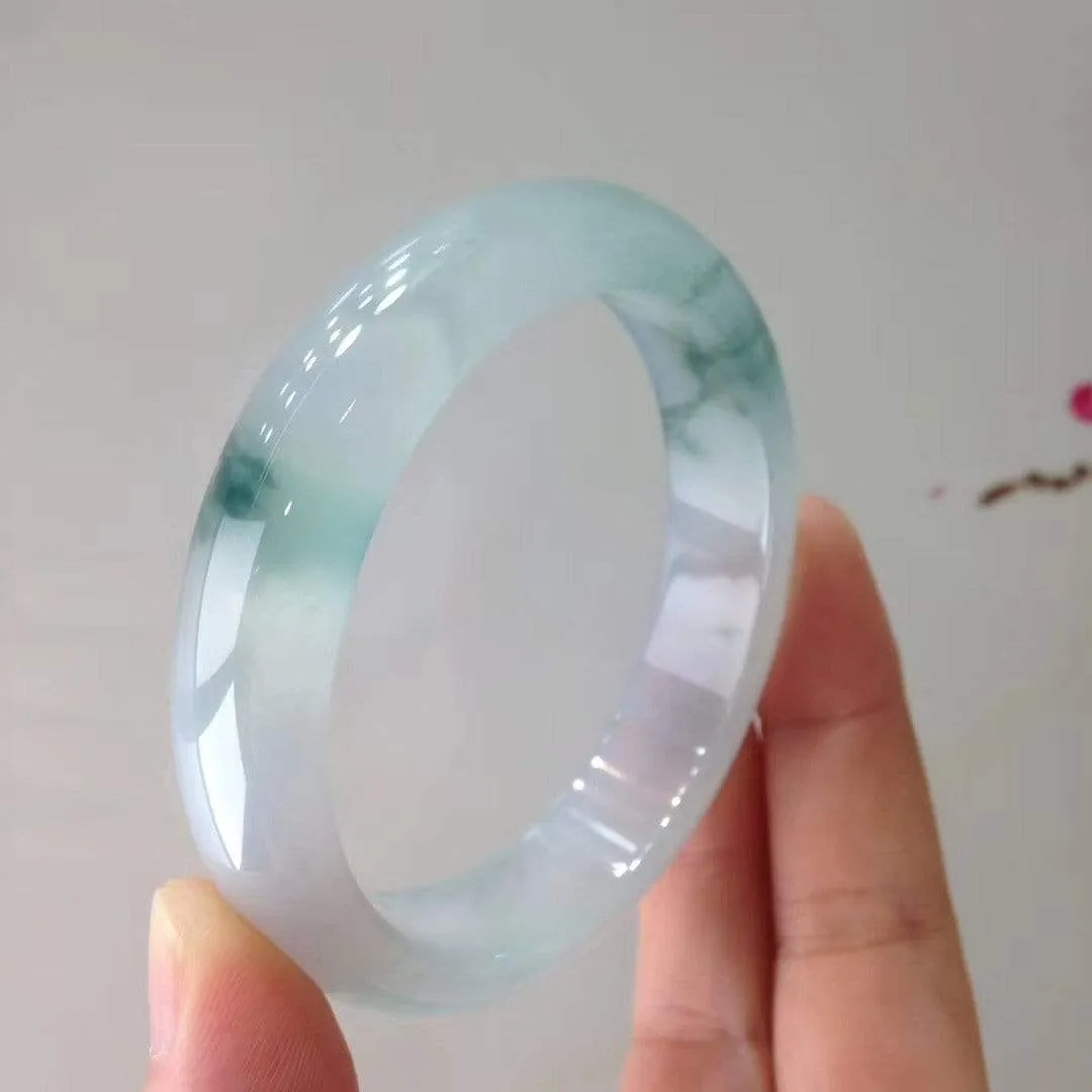 Genuine Burmese High-end Jade Jadeite Oval Bangle Bracelet ( 55.2.mm ) L12 ( Collectibles )