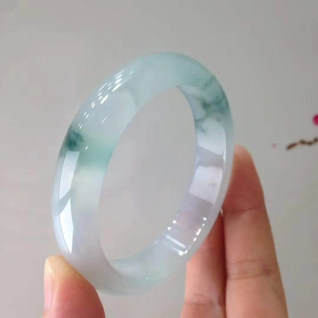 Genuine Burmese High-end Jade Jadeite Oval Bangle Bracelet ( 55.2.mm ) L12 ( Collectibles )