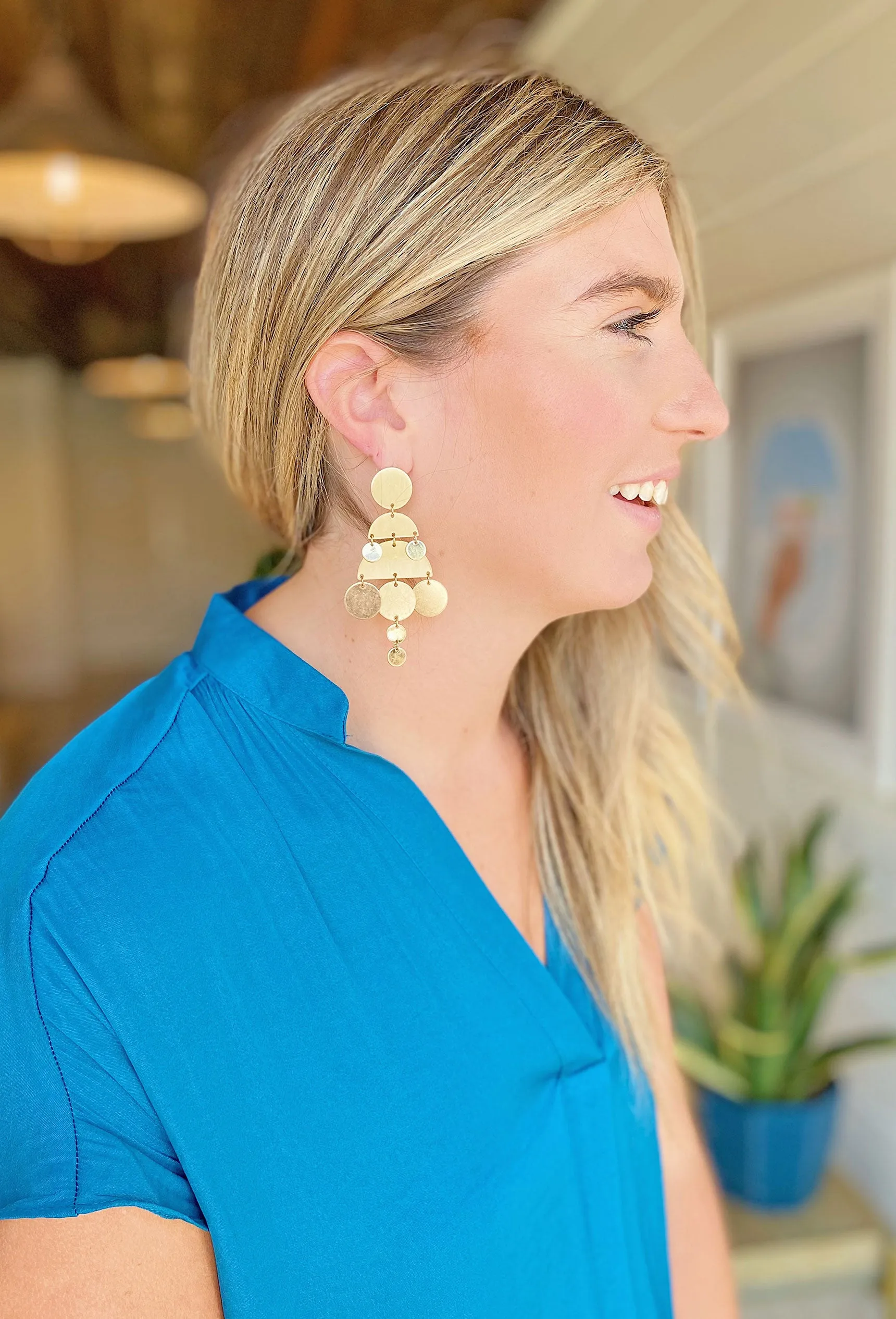 Girls Night Out Drop Earrings in Gold