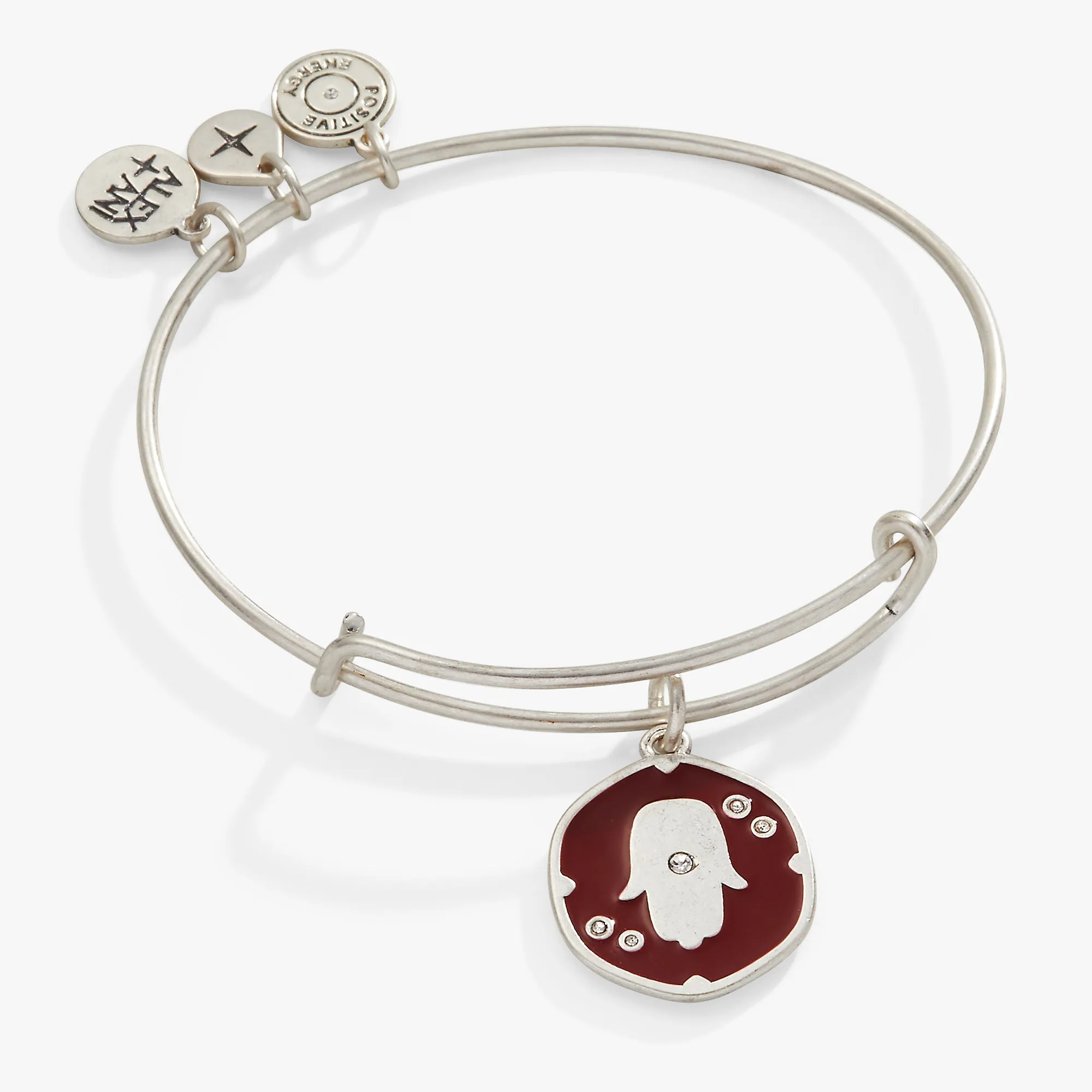 Glass Crystal Hamsa Charm Bangle