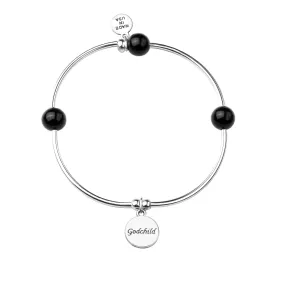 Godchild | Soft Bangle Charm Bracelet | Onyx