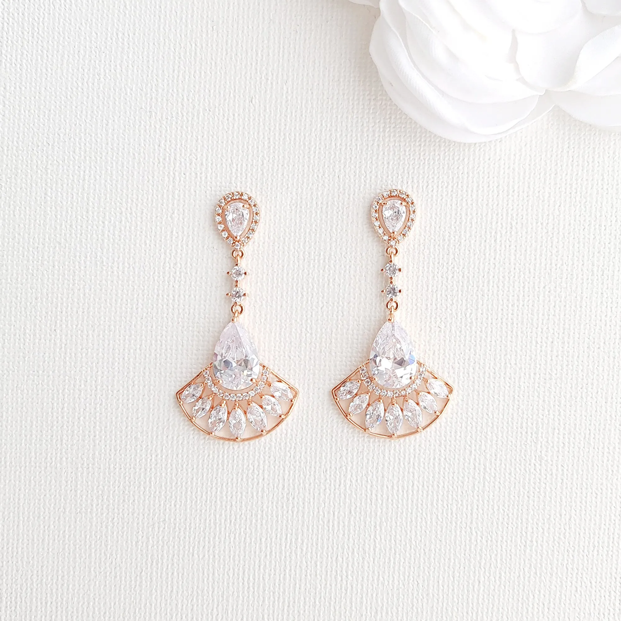 Gold Evening Earrings-Ilana