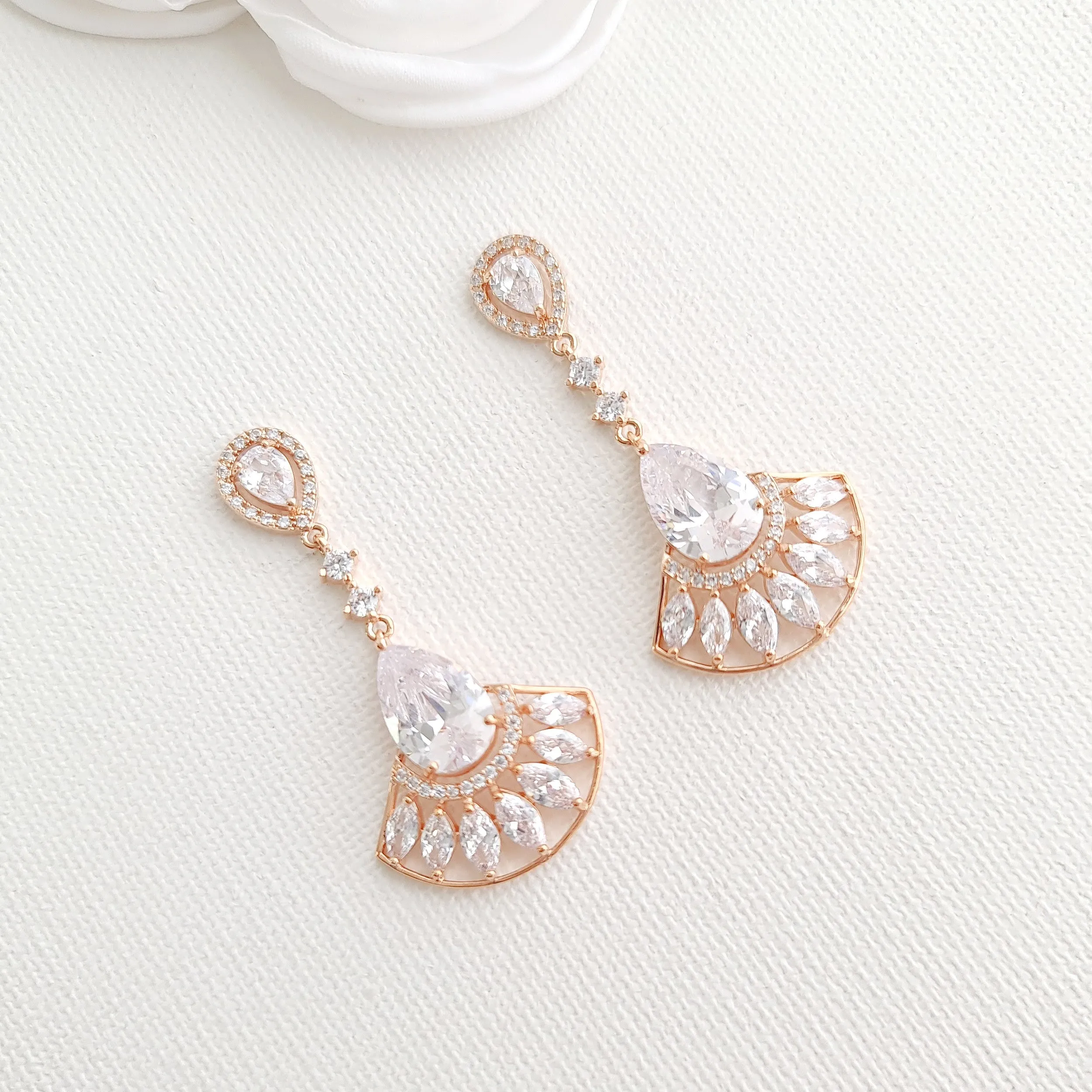 Gold Evening Earrings-Ilana